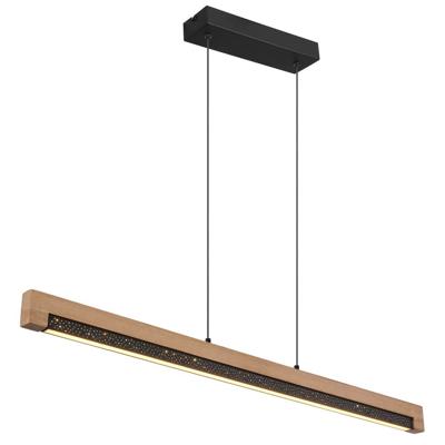 Globo Design hanglampStarla zwart met hout 85cm - 67849H