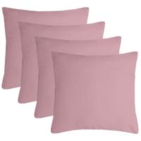 Stof Textile sierkussen Nelson - 4x - roze - 40 x 40 cm - bank kussens - polyester