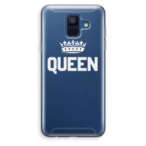 Queen zwart: Samsung Galaxy A6 (2018) Transparant Hoesje