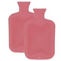 Warmwaterkruik - 2 stuks - 2 liter - van rubber - roze