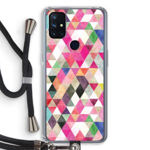 Gekleurde driehoekjes: OnePlus Nord N10 5G Transparant Hoesje met koord