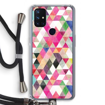 Gekleurde driehoekjes: OnePlus Nord N10 5G Transparant Hoesje met koord