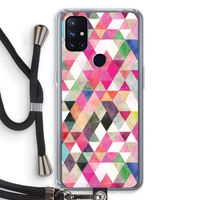 Gekleurde driehoekjes: OnePlus Nord N10 5G Transparant Hoesje met koord