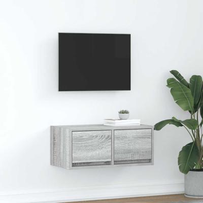 TV-meubel 60x31x25,5 cm bewerkt hout grijs sonoma eikenkleurig