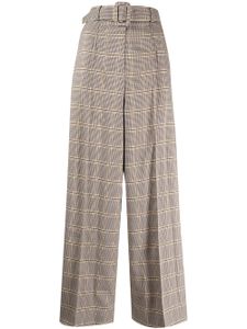 Rokh pantalon ceinturé à motif pied-de-poule - Marron