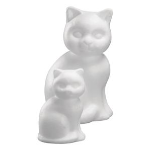 Piepschuim dieren vormen - poes/kat - wit - 23 cm