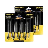 Afbreekmessen - 8x stuks - zwart/geel - breed - scherp mes