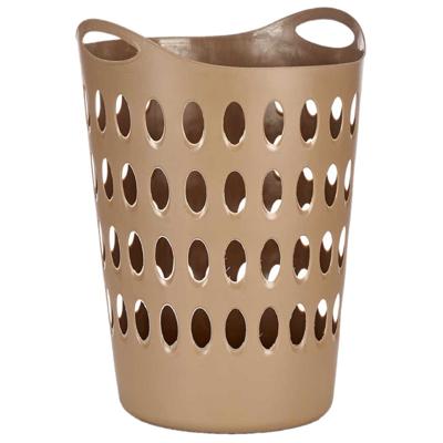 Flexibele wasmand/opbergmand - rond - goudbruin - 50 liter - wasgoed sorteren