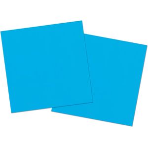 20x stuks servetten van papier blauw 33 x 33 cm