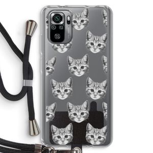 Kitten: Xiaomi Redmi Note 10S Transparant Hoesje met koord
