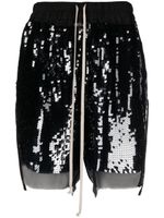 Rick Owens short de sport à sequins - Noir - thumbnail