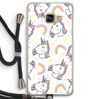 Rainbow Unicorn: Samsung Galaxy A3 (2016) Transparant Hoesje met koord