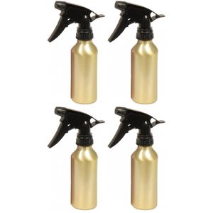 4x stuks waterverstuiver metallic goud 200 ml