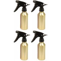 4x stuks waterverstuiver metallic goud 200 ml