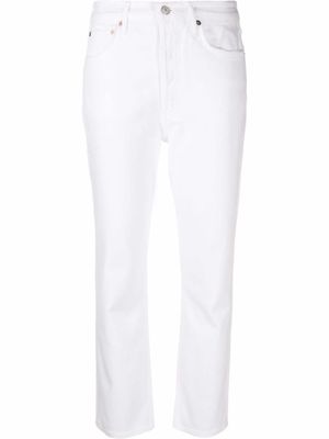 AGOLDE jean court à taille haute - Blanc