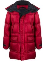 Emporio Armani parka à capuche contrastante - Rouge