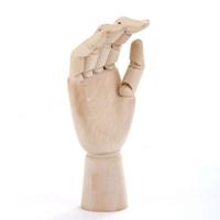 Houten pop hand gezamenlijke roerende hand model houten hand kunst schets tool grootte: 10 inch (linkerhand)