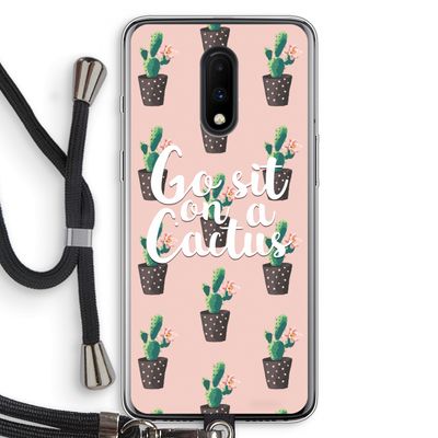 Cactus quote: OnePlus 7 Transparant Hoesje met koord