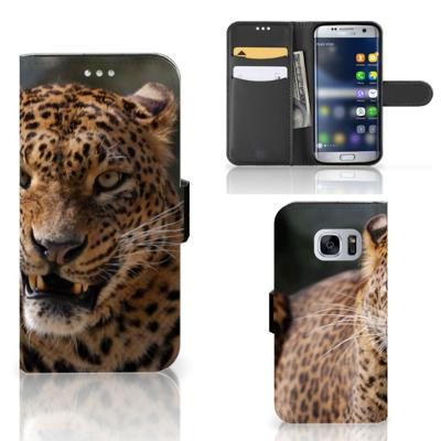 Samsung Galaxy S7 | Telefoonhoesje | Met pasjeshouder | Luipaard