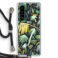 Tropical Palms Dark: Sony Xperia 5 III Transparant Hoesje met koord