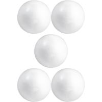 Piepschuim bol/bal - 5x - wit - D3 cm - styropor - hobby figuren - DIY - knutselen