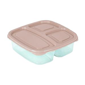 Plasticforte Vershoudbakje - 3-vaks - 1,2L - meal prep - herbruikbaar - taupe