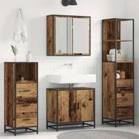 Badkamermeubelset 4 pcs Oud hout 65 x 33 x 60 cm Bewerkt hout