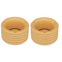 Set van 2x stuks terras asbakken/stormasbakken rond keramiek 11 x 6 cm oranje