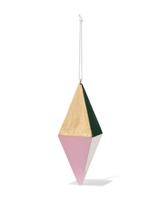 HEMA Kersthanger 12cm hout diamant lila-goud (multi)