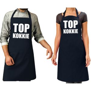 2x Top kokkie cadeau keukenschort navy or dames en heren