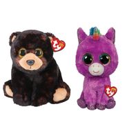 Ty - Knuffel - Beanie Buddy - Kodi Bear & Rosette Unicorn