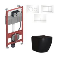 TECE Profile Inbouwreservoir Toiletset Geberit ONE Rimless Diepspoel Turboflush Wit met drukplaat