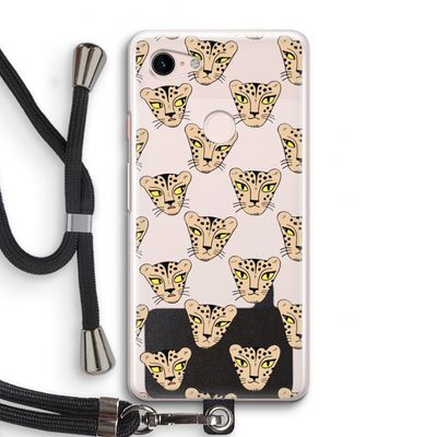 Tijger: Pixel 3 Transparant Hoesje met koord