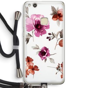 Geschilderde bloemen: Huawei Ascend P10 Lite Transparant Hoesje met koord
