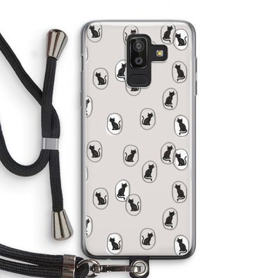 Miauw: Samsung Galaxy J8 (2018) Transparant Hoesje met koord
