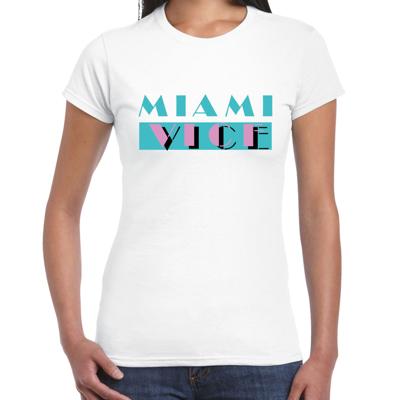 Toppers verkleed T-shirt dames - wit - Miami Vice - The Summer is Magic - Tropische feestkleding Toppers verkleed T-shirt dames - wit - Miami Vice - The Summer is Magic - Tropische feestkleding