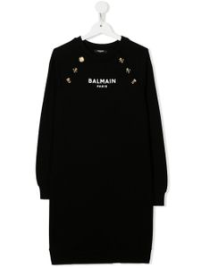 Balmain Kids robe-pull à logo imprimé - Noir