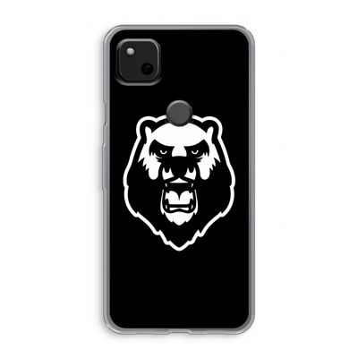 Angry Bear (black): Google Pixel 4a Transparant Hoesje