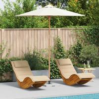 Tuinparasol Crèmewit 240 x 240 x 260 cm Bamboe