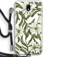 Wit bloemenpatroon: Samsung Galaxy J7 (2017) Transparant Hoesje met koord