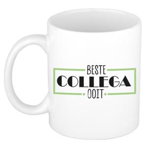 Cadeau mok voor collega - beste collega ooit - groen/wit - keramiek - 300 ml