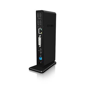 ICY BOX IB-DK2241AC Bedraad USB 3.2 Gen 1 (3.1 Gen 1) Type-A Zwart