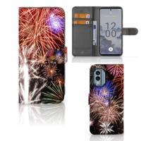 Nokia X30 | Wallet Case | met Pasjes | Vuurwerk