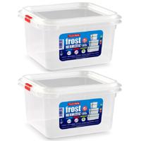 Vershoudbakje - 10x - met deksel - 17 x 18 x 10 cm - 1.6L - meal prep bakjes