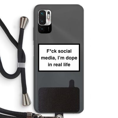 I'm dope: Xiaomi Redmi Note 10 5G Transparant Hoesje met koord