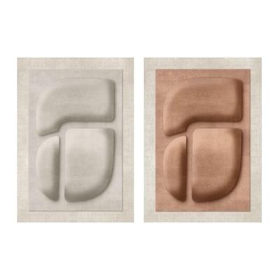 Canvas Home ESPRIT Bruin Beige Abstract Scandinavisch 80 x 3 x 120 cm (2 Stuks)