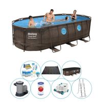 Bestway Power Steel Swim Vista OVAAL 549x274x122 cm - Zwembad Met Accessoires - thumbnail