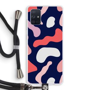 Memphis Shapes Pink: Samsung Galaxy A71 Transparant Hoesje met koord
