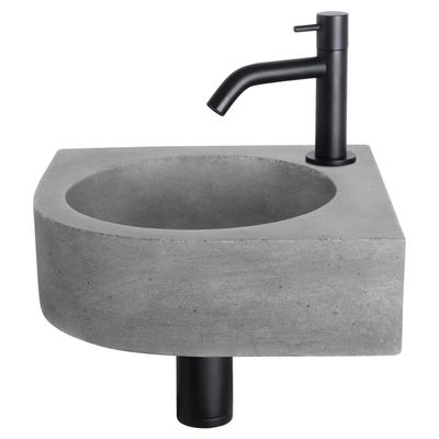 Differnz Differnz Cleo fonteinset beton donkergrijs - kraan gebogen mat zwart