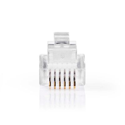 Nedis Telecom-Connector | Type Aansluiting: RJ12 | Recht | Connectorplating: Goud Verguld | PVC | Transparant - CTGB90933TP